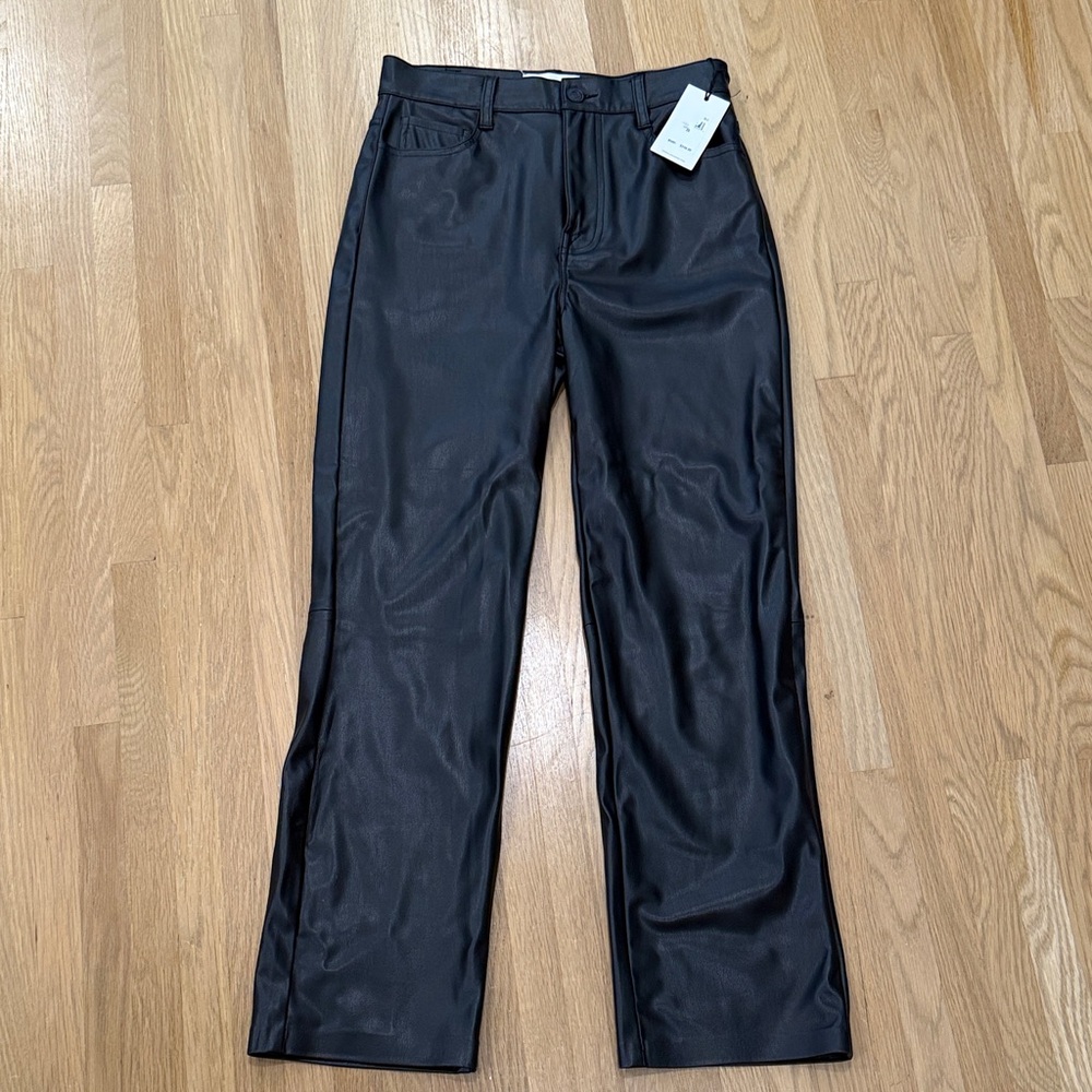 7 For All Mankind Black Leather Pants